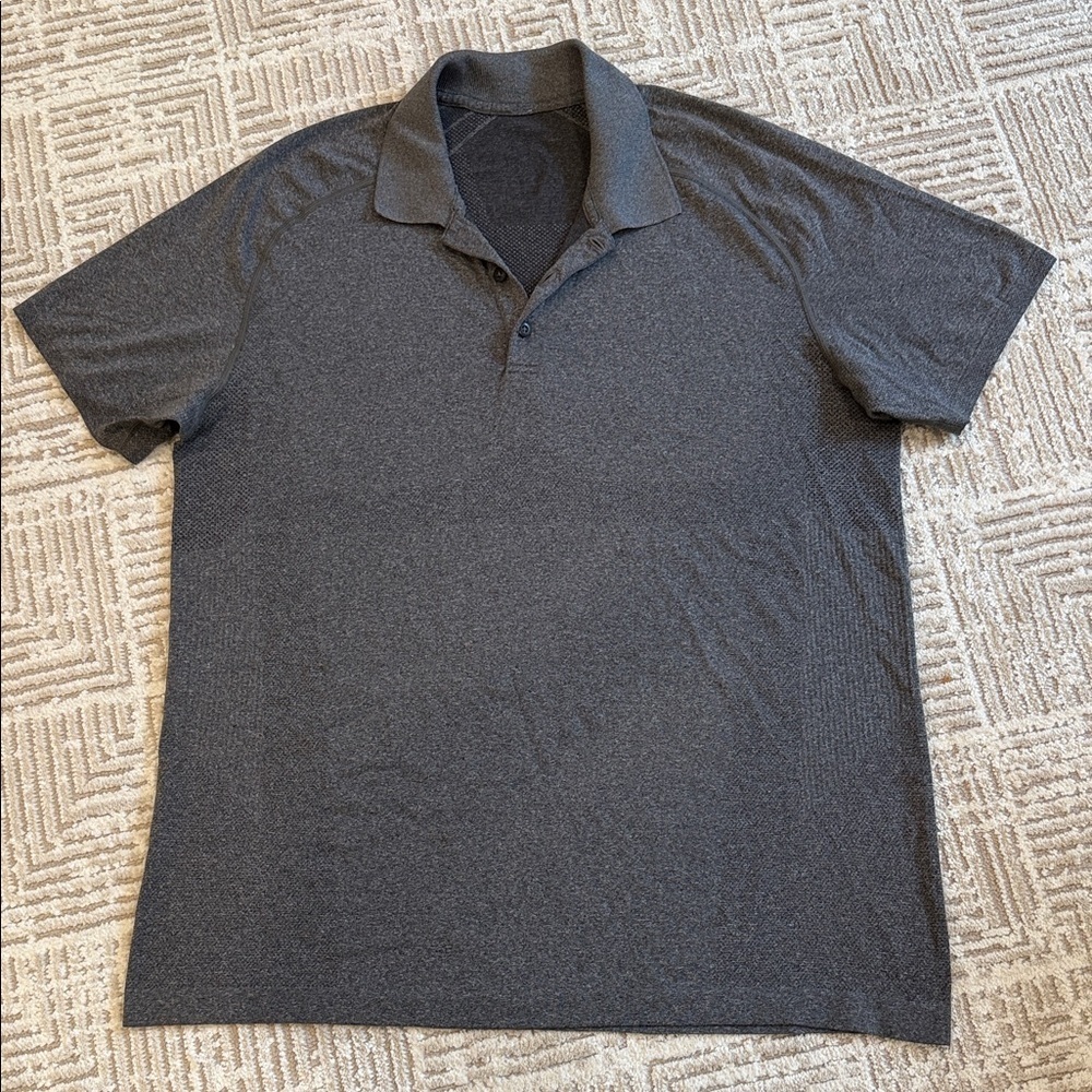 Lululemon Metal Vent Tech Polo Short Sleeve Grey Shirt